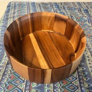Elegant Wooden Serving Bowl 12 inches in diameter
